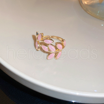 Leaf Alloy Enamel Cuff Rings FS-WG02ED7-03-1