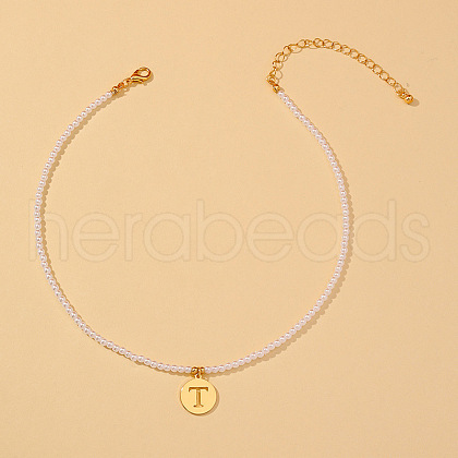 Round Plastic Pearl Beaded Necklaces FS-WG7BB5B-20-1