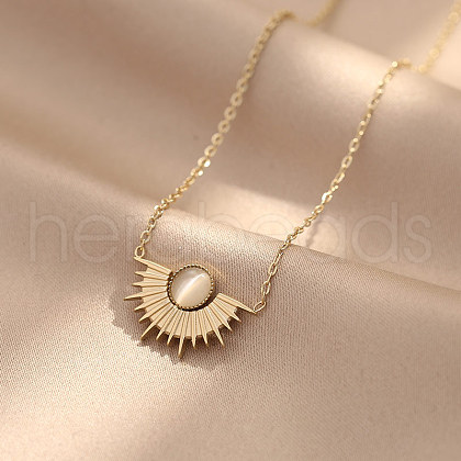 Sunset Stainless Steel Resin Pendant Necklaces FS-WGCBD37-01-1