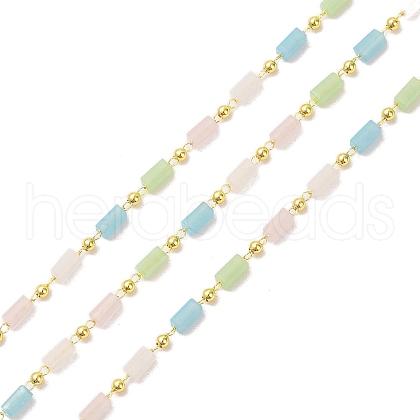 Brass & Glass Link Chain CHC-A009-04G-06-1