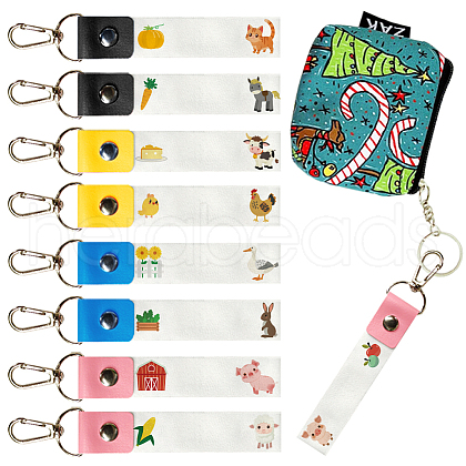 PU Leather & Cotton Name Marker Keychain AJEW-WH0514-022-1