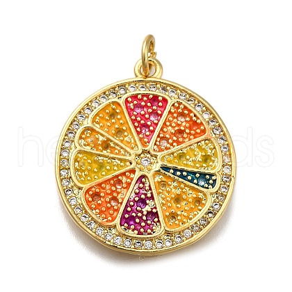 Brass Micro Pave Cubic Zirconia Pendants KK-S515-116G-1