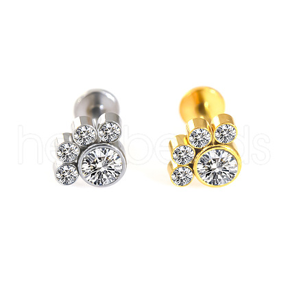 316L Surgical Stainless Steel & G23 Titanium Crystal Rhinestone Labrets for Women Men WG3A239-21-1