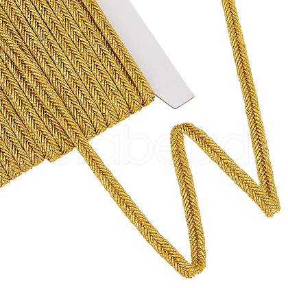 10 Yards Flat Polyester Metallic Braided Cord SENE-WH0003-43-1