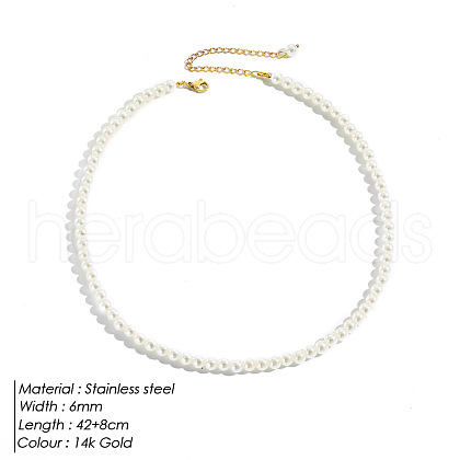 Elegant High-Quality Non-Fading Round Shell Pearl Beaded Heart Pendant Necklaces for Women VI2074-4-1