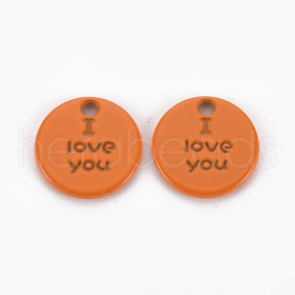 Spray Painted Alloy Charms for Valentine's Day PALLOY-Q433-027F-RS-1