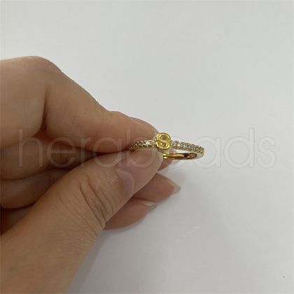 Brass Micro Pave Clear Cubic Zirconia Finger Rings FS-WGE303B-05-1