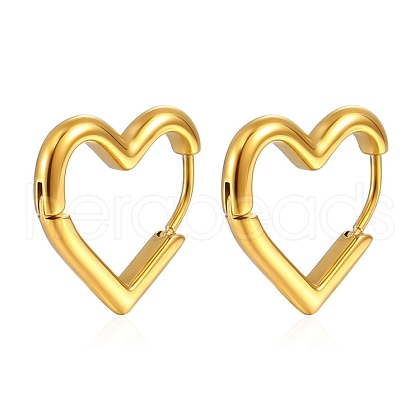 Heart Stainless Steel Hoop Earrings PW-WG7B21D-01-1
