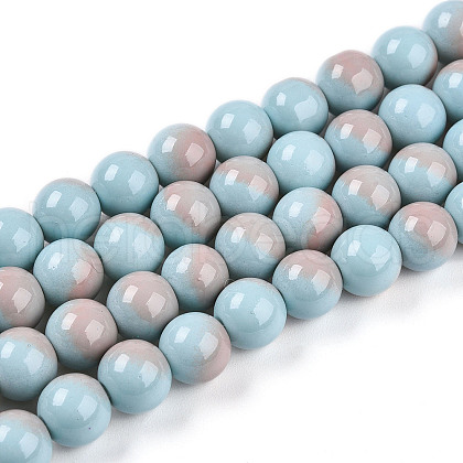 Baking Painted Glass Beads Strands DGLA-N012-8mm-06-1
