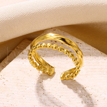 Simple Style 304 Stainless Steel Cuff Rings FS-WG1C3D0-02-1