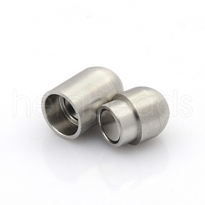 Tarnish Resistant 304 Stainless Steel Matte Surface Magnetic Clasps with Glue-in Ends STAS-O042-C-24-1