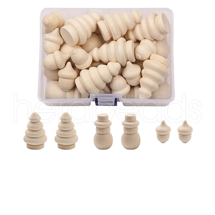 Christmas Unfinished Wooden Blank Tree/Snowman/Acorn Sets PW-WGB1663-01-1