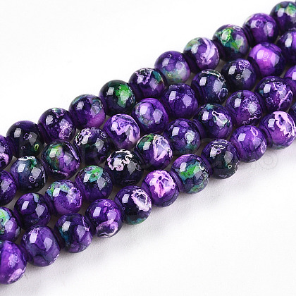 Baking Painted Glass Beads Strands X1-DGLA-N003-4mm-A07-1