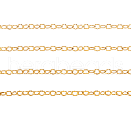 Brass Flat Oval Cable Chains CHC-CJ0001-12A-1