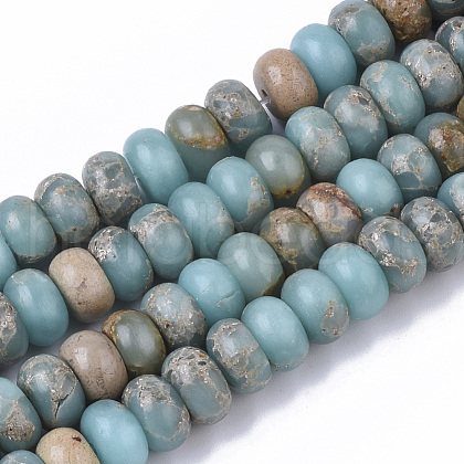 Natural Aqua Terra Jasper Beads Strands G-S366-013C-1