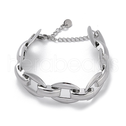 Non-Tarnish 304 Stainless Steel Link Chain Bracelets for Women Men BJEW-Q343-14P-1