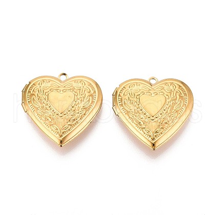 304 Stainless Steel Locket Pendants STAS-N111-08G-1