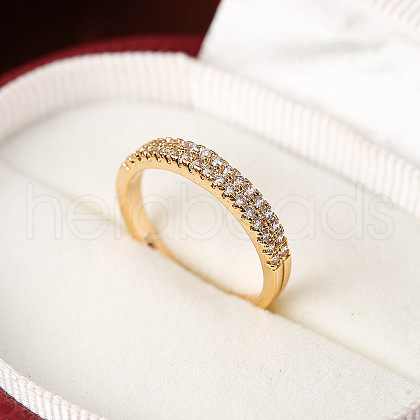 Brass Micro Pave Cubic Zirconia Finger Rings for Women FS-WG59B22-01-1