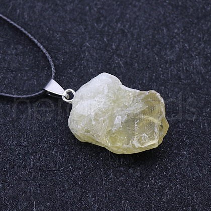 Natural Citrine Raw Rough Nuggets Pendant Necklace FS-WG50F2C-07-1