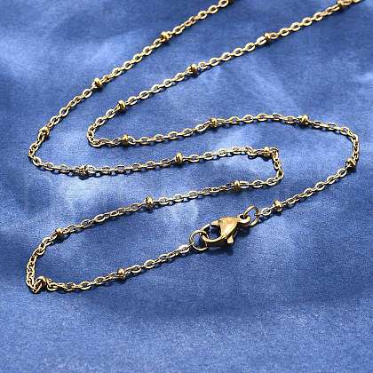 304 Stainless Steel Cable Chain Necklaces NJEW-P147-06G-1