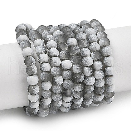 Frosted Crackle Glass Beads Strands X1-GLAA-U001-4mm-M06-1