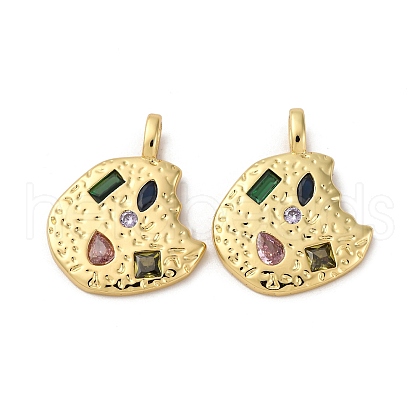 Brass Micro Pave Cubic Zirconia Pendants KK-P308-32G-1