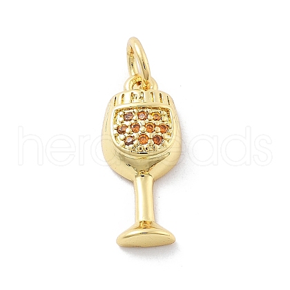 Brass Micro Pave Cubic Zirconia Pendants KK-Z098-03G-1