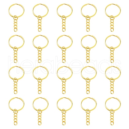 20Pcs Iron Split Key Rings IFIN-YW0003-01G-1