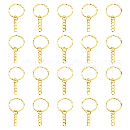 20Pcs Iron Split Key Rings IFIN-YW0003-01G-1