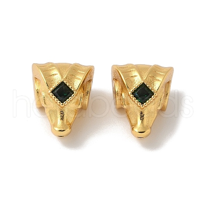 Matte Gold Color 925 Sterling Silver 3 Hole Guru Beads STER-R014-11G-1