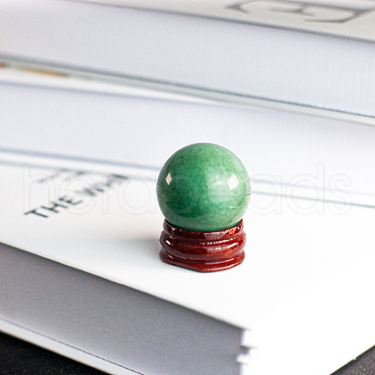 Natural Green Aventurine Display Decorations(Excluding Wooden Base) DJEW-PW0001-50J-1