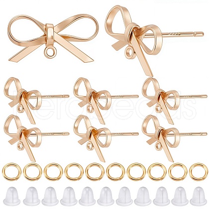 CREATCABIN 12Pcs Brass Stud Earring Findings DIY-CN0002-48-1