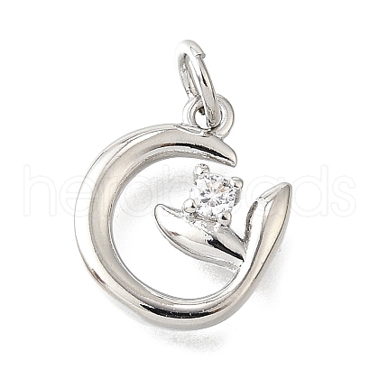 Brass Micro Pave Cubic Zirconia Pendants KK-V007-23P-1