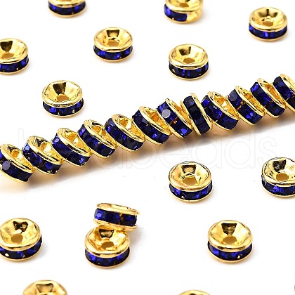 Brass Rhinestone Spacer Beads RB-A014-Z6mm-05G-1