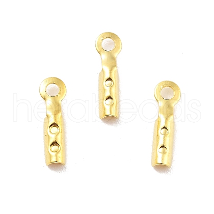 Rack Plating Brass Folding Crimp Ends X-KK-P274-03G-1