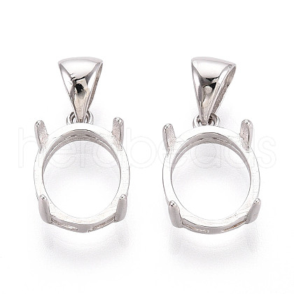 925 Sterling Silver Charms Claw Cabochon Settings STER-N016-44A-P-1