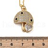 Brass Micro Pave Cubic Zirconia Pendant Necklaces NJEW-Q041-04G-3