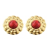 201 Stainless Steel Flat Round Stud Earrings EJEW-P304-12G-4