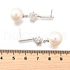 925 Sterling Silver Clear Cubic Zirconia Sun with Round Dangle Stud Earrings EJEW-L300-04P-5