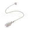 3Pcs 3 Styles 304 Stainless Steel Chain Macrame Pouch Empty Stone Holder Dowsing Pendulums PALLOY-JF02877-2