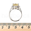 Adjustable 925 Sterling Silver Micro Pave Cubic Zirconia Cuff Rings for Women RJEW-F183-01B-02-5