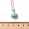 Synthetic Turquoise Rondelle Pendant Urn Ashes Necklaces NJEW-K393-01P-6