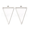 Non-Tarnish 304 Stainless Steel Open Back Bezel Triangle Pendants STAS-Z040-10P-1
