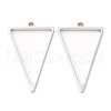 304 Stainless Steel Open Back Bezel Triangle Pendants STAS-Z040-10P-1