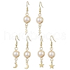 3 Pairs Natural Cultured Freshwater Pearl Dangle Earrings EJEW-JE05738-1