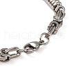 Tarnish Resistant 201 Stainless Steel Column Byzantine Chain Bracelets BJEW-B078-72P-3