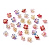 Flower Glass Charms PALLOY-JF03677-1
