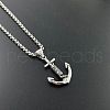 Retro Rock Punk Men's Anchor Stainless Steel Pendant Necklaces DV9777-3