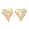 Rack Plating Brass Micro Pave Clear Cubic Zirconia Stud Earrings for Women EJEW-G394-12A-G-2