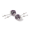 Handmade Flower Polymer Clay Rhinestone Tassel Dangle Beads CLAY-H003-02P-02-2